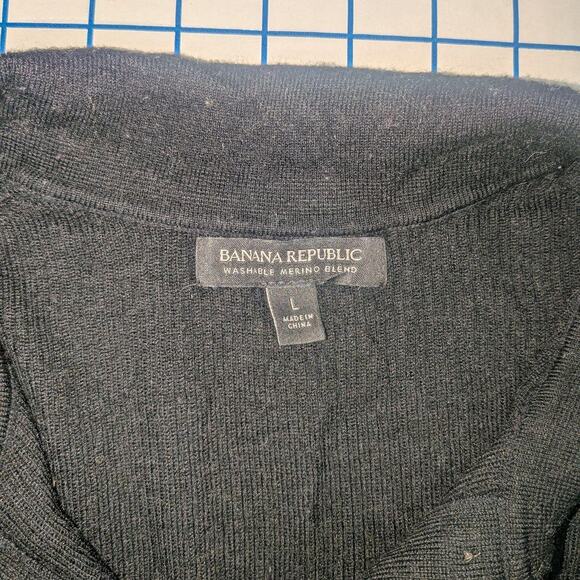 Banana Republic Washable Merino Wool Blend, Henley, Size L - Picture 3 of 8